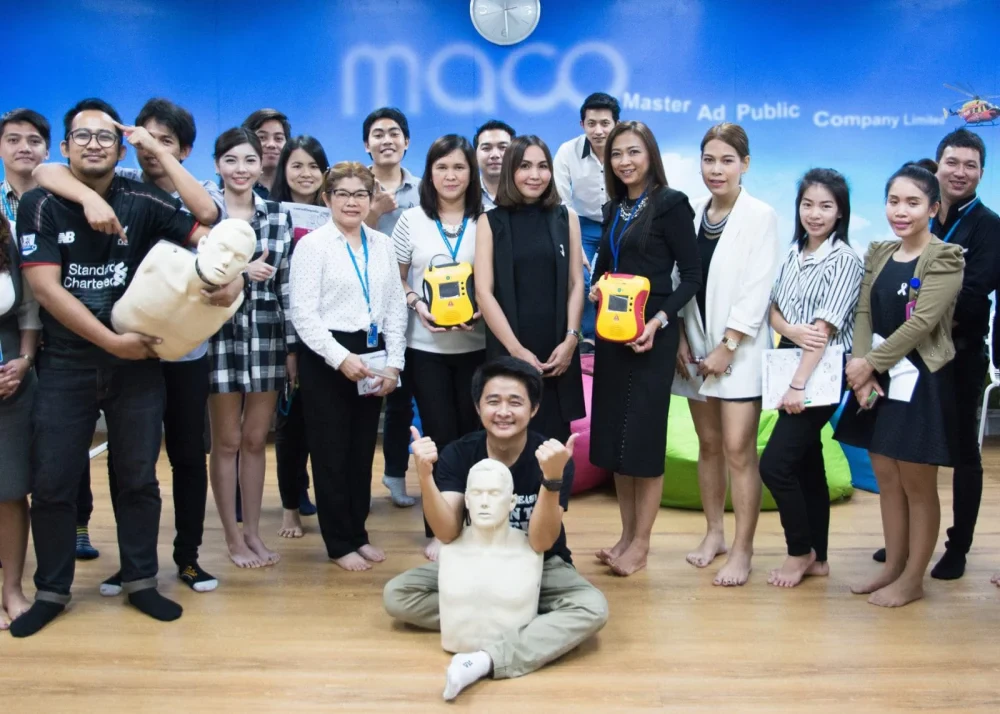 MACO สนับสนุนการติดตั้งเครื่อง AED พร้อมอบรมการช่วยชีวิต
